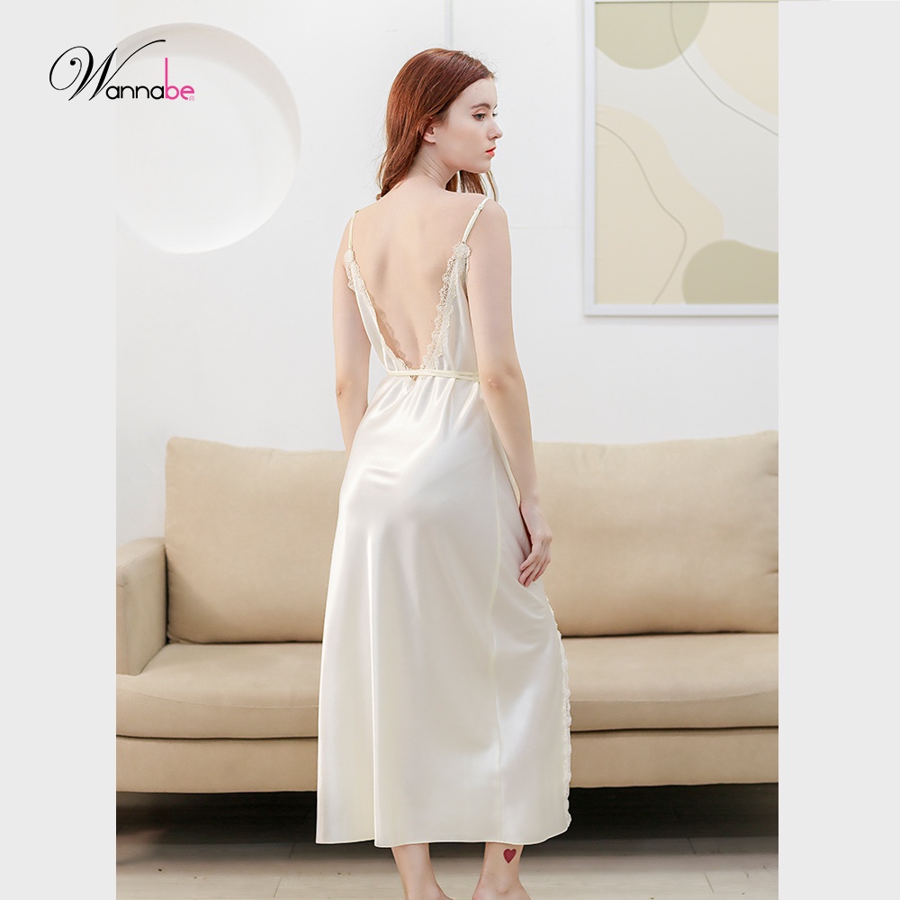 Đầm ngủ phi lụa cao cấp Wannabe DNS58 dáng dài sang trọng quý phái nữ tính