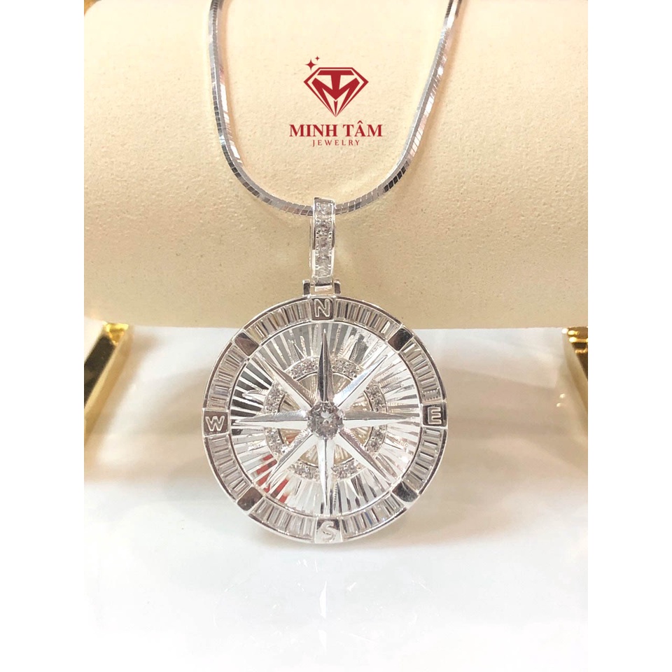 Mặt dây chuyền bạc  nam mặt la bàn ngôi sao Star chất liệu bạc ta-Minh Tâm Jewelry