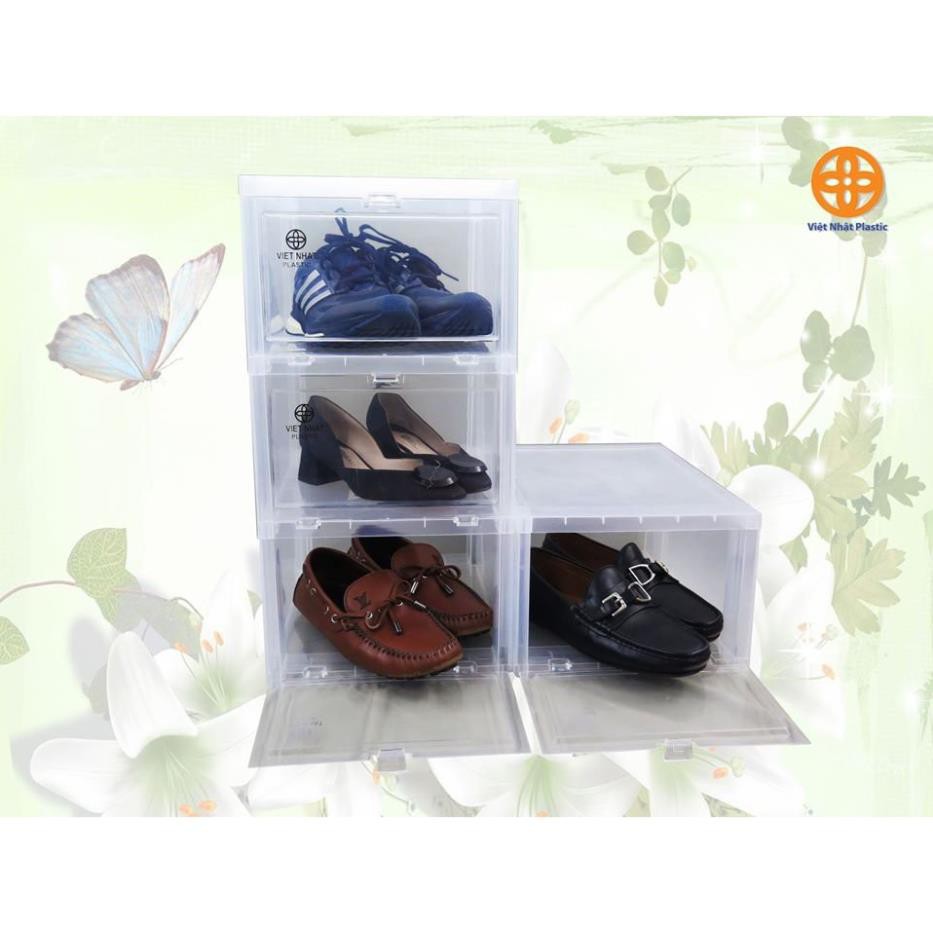 Deal hot ! HỘP ĐỰNG GIÀY VIỆT NHẬT CAO CẤP - Nhựa cứng trong suốt siêu tiện dụng size 34 x 26 x 18cm, bảo quản giày dép