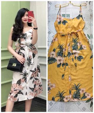 Đầm maxi hoa 2 dây siêu xinh