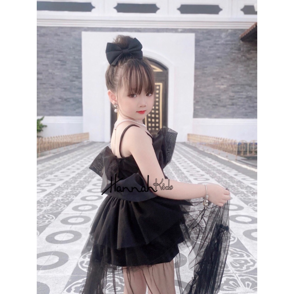 Đầm Công Chúa Đuôi Cá Cho Bé 8-39Kg, Váy Công Chúa Dự Tiệc 2 Dây Màu Đen/Trắng/Đỏ/Xanh Đuôi Cá Cho Bé HANNAH KIDS