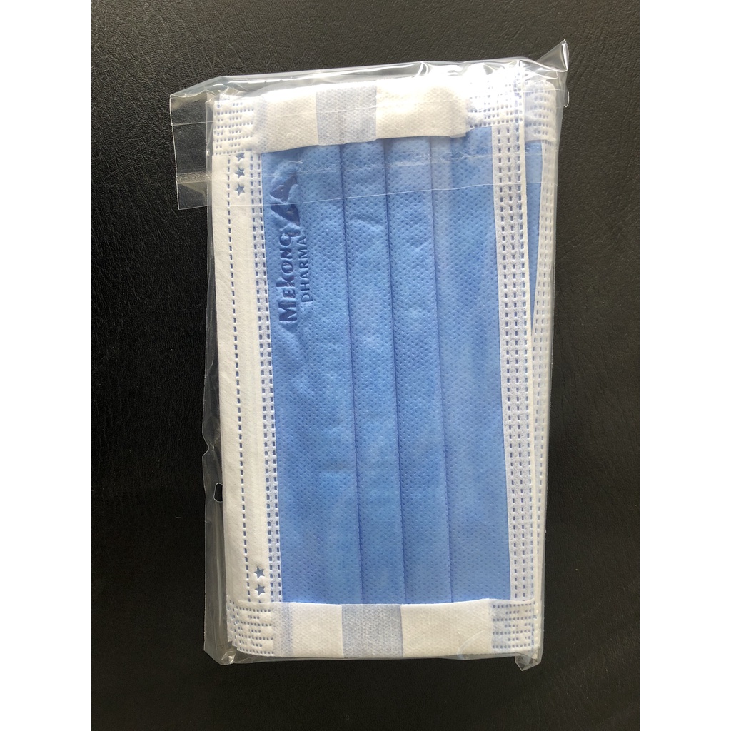 Khẩu Trang Y Tế Mekong 4 Lớp Kháng Khuẩn Dây Đeo Bản To Không Đau Tai