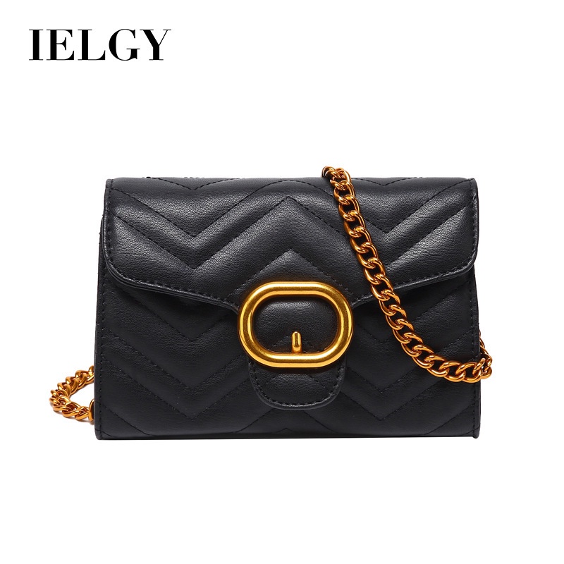 Túi đeo vai IELGY hình vuông cỡ nhỏ phong cách Hồng Kông cổ điển thời trang cho nữ