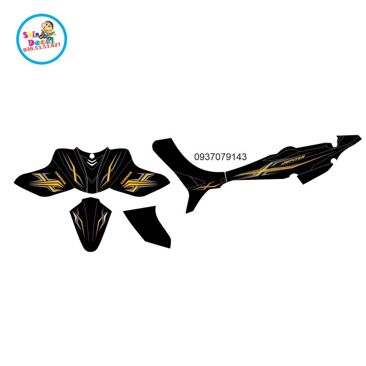 Tem xe jupiter MX dán xe đen