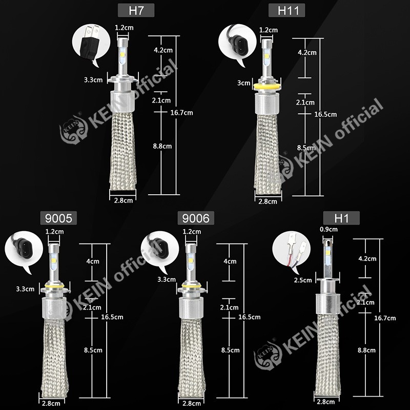 KEIN Set 2 Đèn Pha Led H4 4300k 6000k Xhp50 104w H3 881 Chuyên Dụng Cho Xe Hơi H1 H7 H8 H9 H11 9005 HB3 9006 HB4