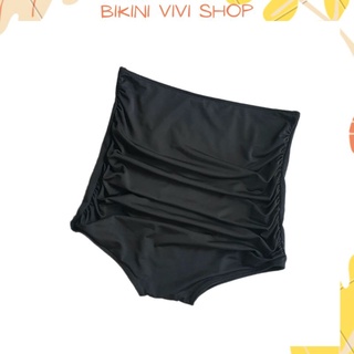 Quần bơi nữ, bikini lẻ dạng đùi cạp cao kín đáo vàng, đen