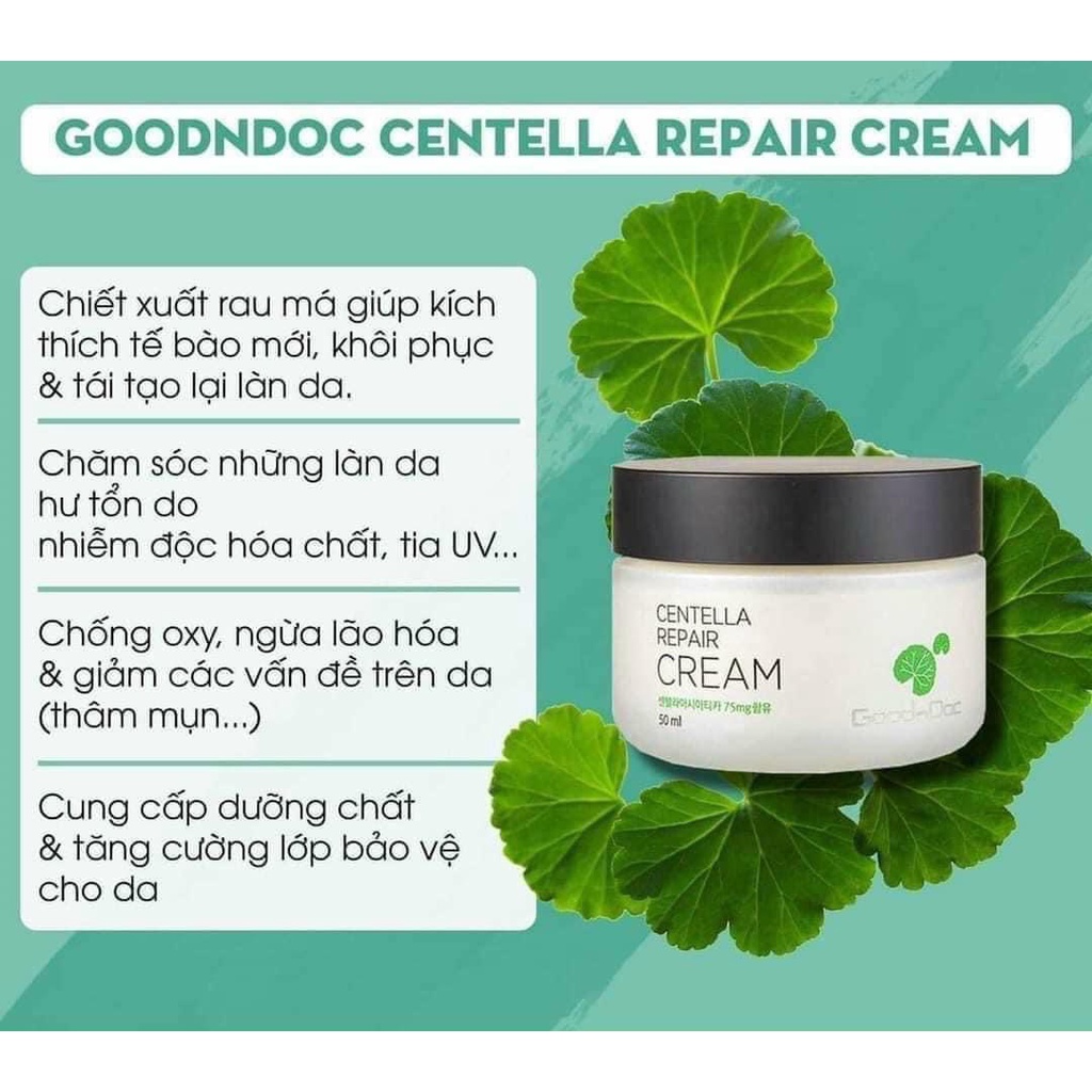 Kem Dưỡng Phục hồi Rau má Goodndoc Centella Repair Cream 50ml