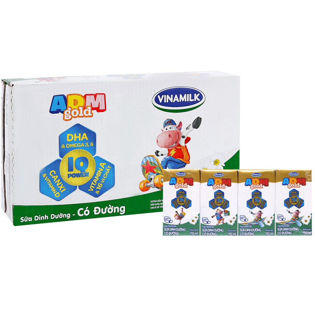 Combo 3 lốc sữa ADM Gold có đường 110ml