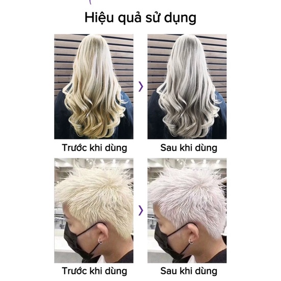 Dầu gội tím khử vàng - Giữ màu tóc nhuộm, khoá màu tóc nhuộm thời trang không phai