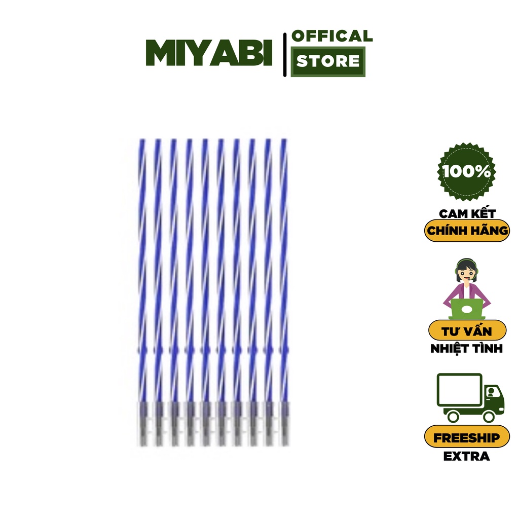 Ruột bút bi thiên long xanh , đen vỉ 10 ngòi 0,5mm 027 - Vỉ ruột bút bi thiên long cao cấp - MIYABI STORE