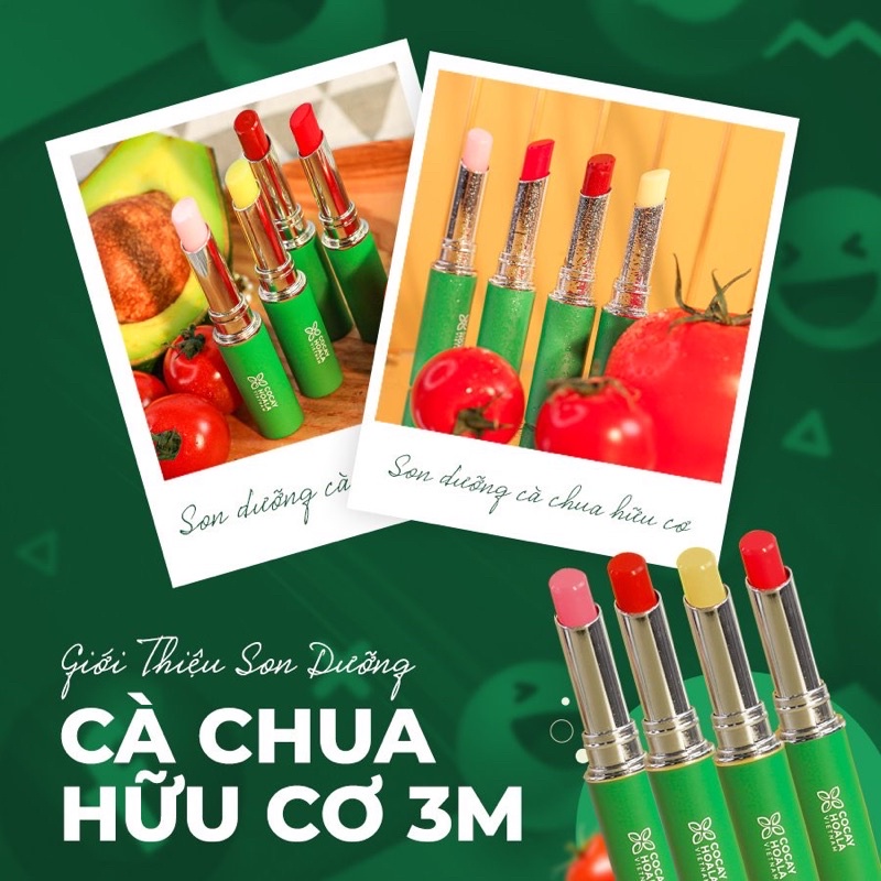 Son dưỡng cà chua hữu cơ 3M Cocayhoala - Dưỡng môi an toàn cho mẹ