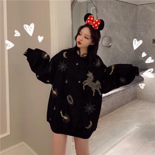 Áo Thun Nữ Tay Dài Dáng Rộng Thời Trang Phong Cách Hàn Quốc