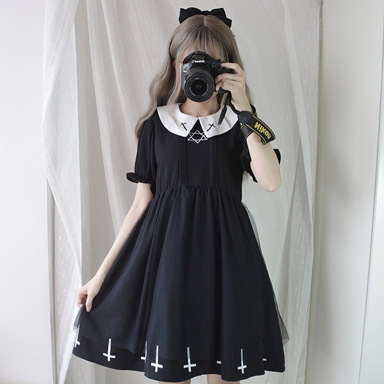 [Order] YAS0061-Váy lolita chữ thập in ngôi sao 6 cánh