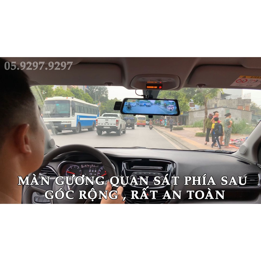 Camera 10 inch Full màn hình có cam lùi - ghi hành trình trước và sau đồng thời, Tiếng Việt, độ nét Full HD | BigBuy360 - bigbuy360.vn