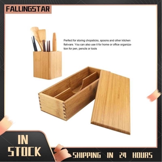 Hộp gỗ tre đựng muỗng đũa phong cách nhật bản