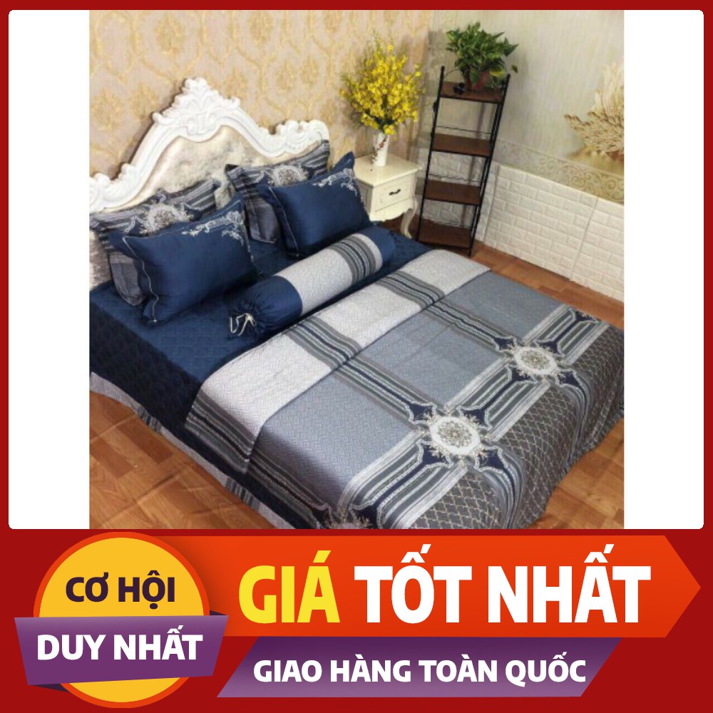 Bộ chăn ga phủ trần bông lụa 60s