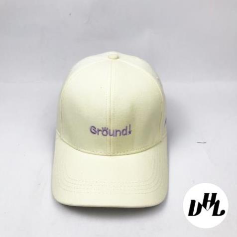 Mũ lưỡi trai Thêu Chữ Ground nhiều màu phong Cách Ulzzang Form Unisex Nam Nữ