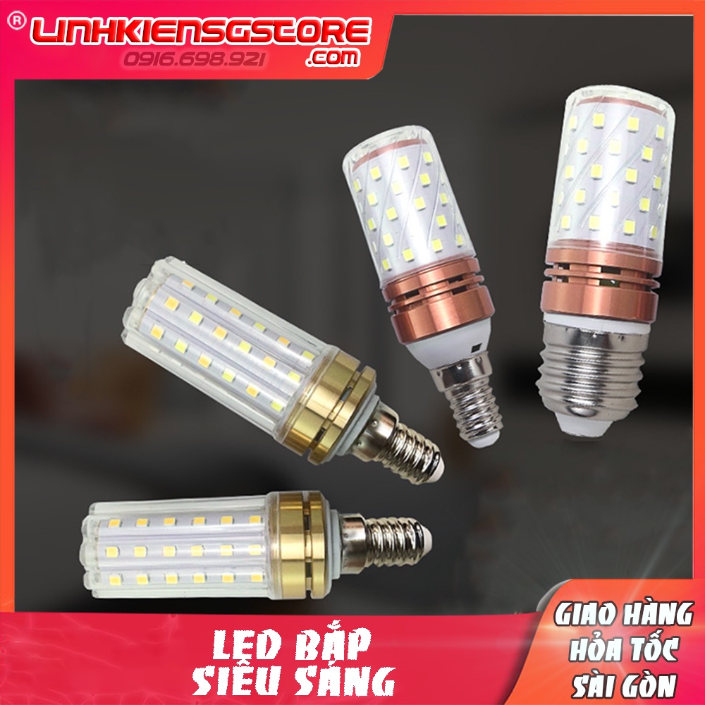 Bóng đèn led đầu hoa mận 20W- chuôi xoáy E27 E14 led bắp trụ điện cầu thang tường nhà chiếu sáng tiết kiệm điện