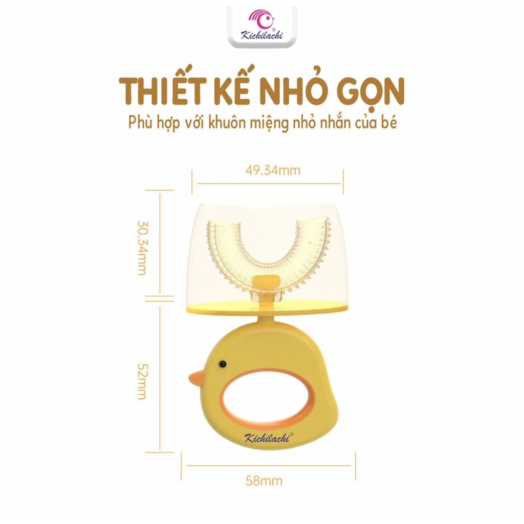 Bàn chải đánh răng cho bé Kichi mẫu gà xinh xắn có hộp bảo quản