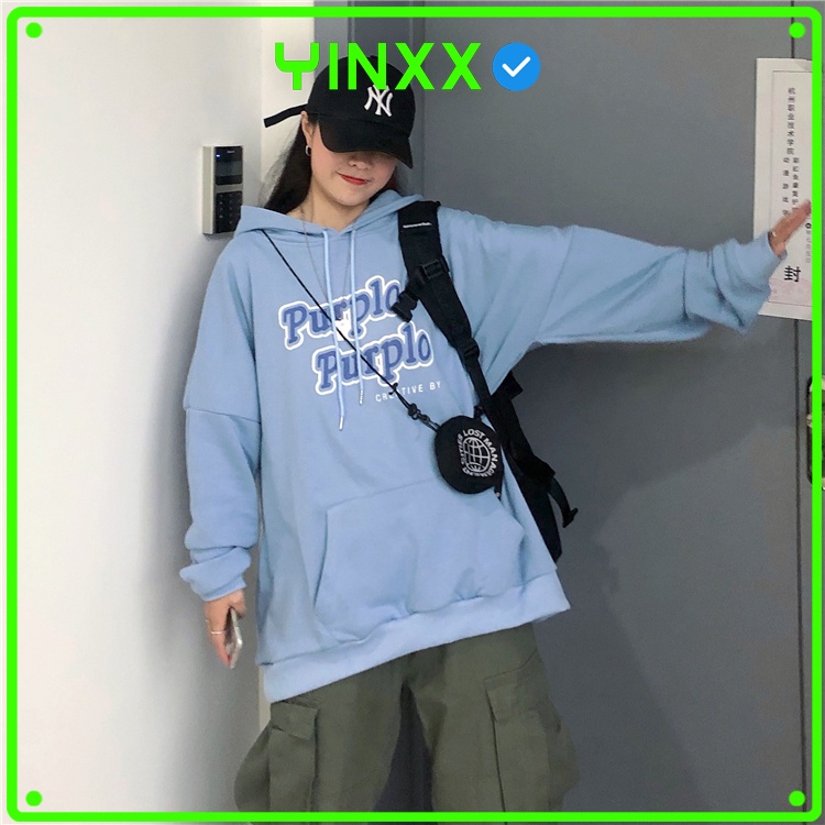 Áo hoodie form rộng nam nữ Yinxx, hoddie xanh dương oversize nỉ đẹp dày dặn HD39