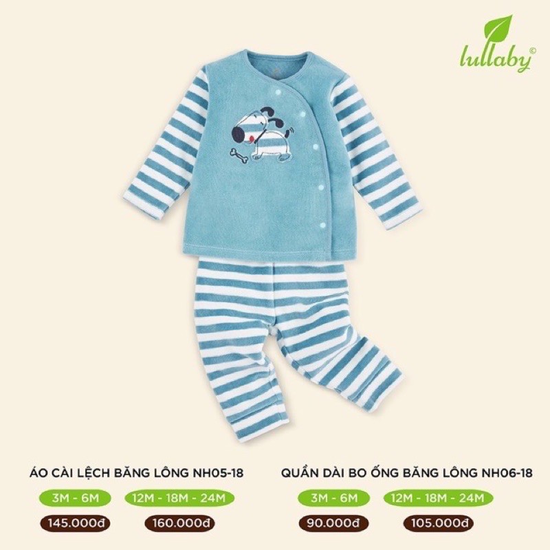 Bộ cài lệch băng lông bé trai/gái Lullaby (Hàng Sale)