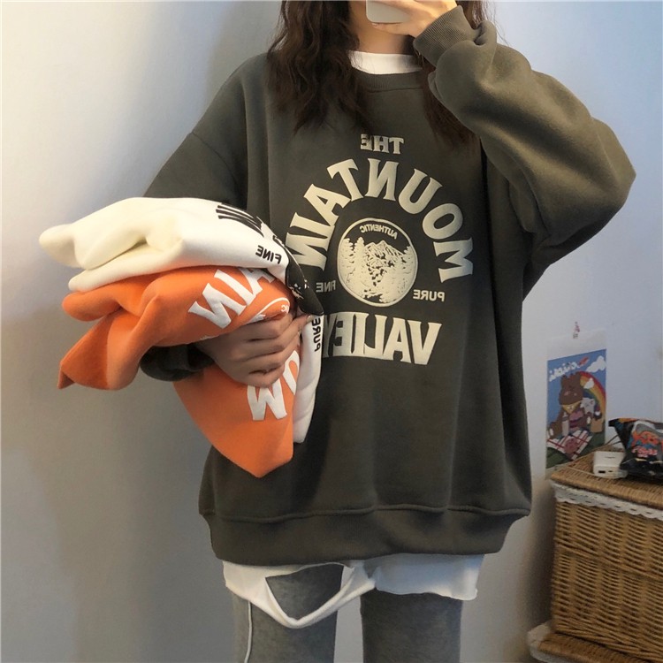 [Áo sweater nữ form rộng] áo nỉ sweater nữ unisex dài trơn sang chảnh vải nỉ quảng châu thời trang hàn quốc