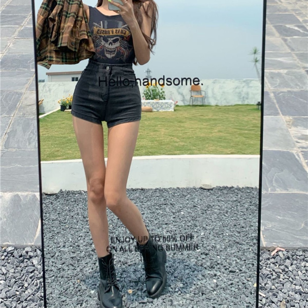 Quần Short Jean Lưng Cao Quyến Rũ Thời Trang Cho Nữ | BigBuy360 - bigbuy360.vn