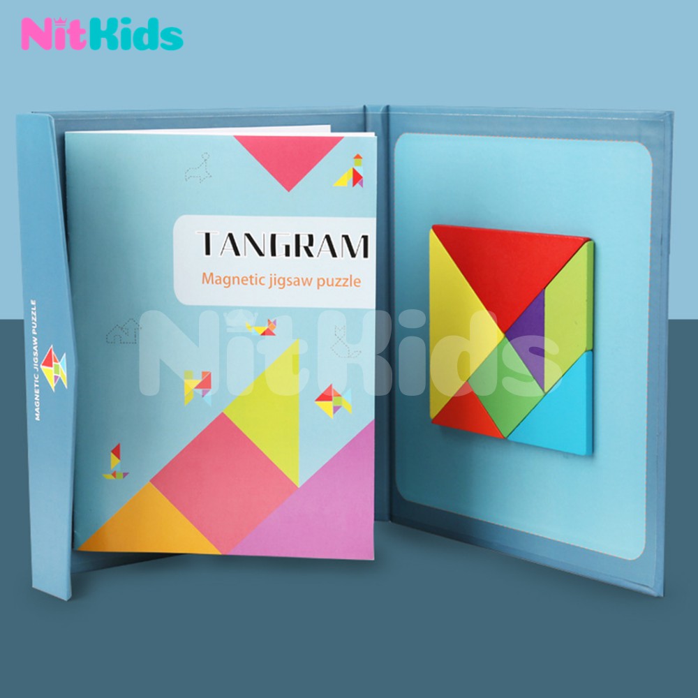 Bộ Xếp Hình Sáng Tạo Tangram, Đồ Chơi Ghép Gỗ Cho Bé 3 Tuổi, Tăng Tính Sáng Tạo và Tư Duy Trẻ Em