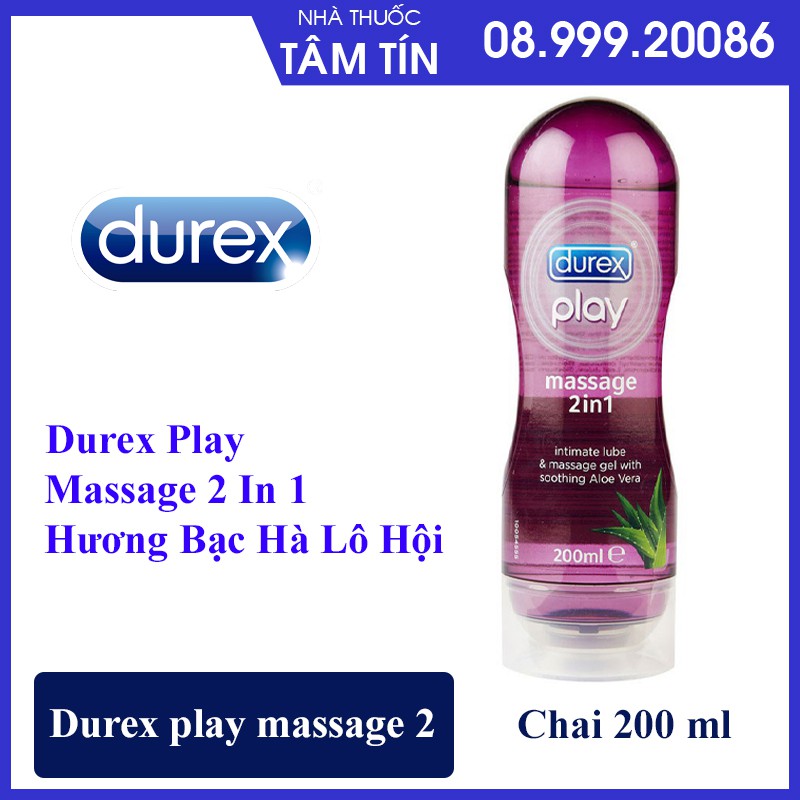 [ CHÍNH HÃNG  ] Gel  Bôi Trơn Durex Play Massage 2 In 1 Hương Bạc Hà Lô Hội - ( Che tên khi giao hàng )