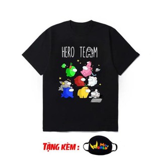 HOT- 🔥Siêu chất🔥 Áo Thun Among Us Hero Team - Áo Hero Team mẫu mới cực đẹp