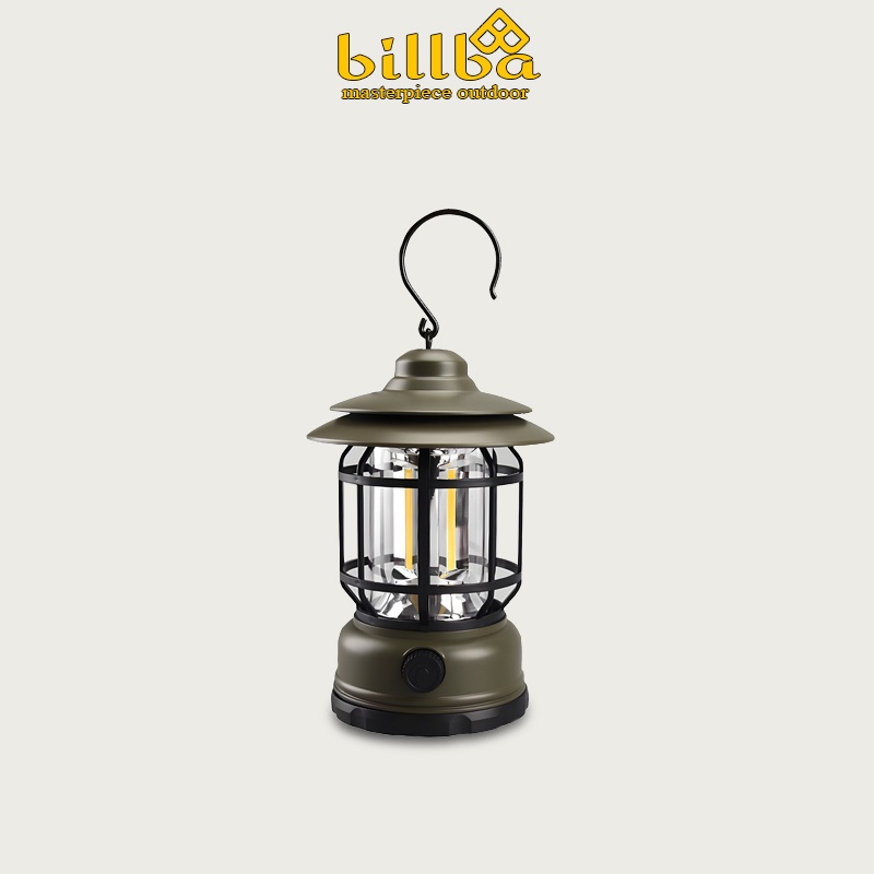 Đèn led măng xông vintage đi cắm trại - Đèn bão tích điện trang trí nhỏ gọn (BB8226) - Billba Outdoor