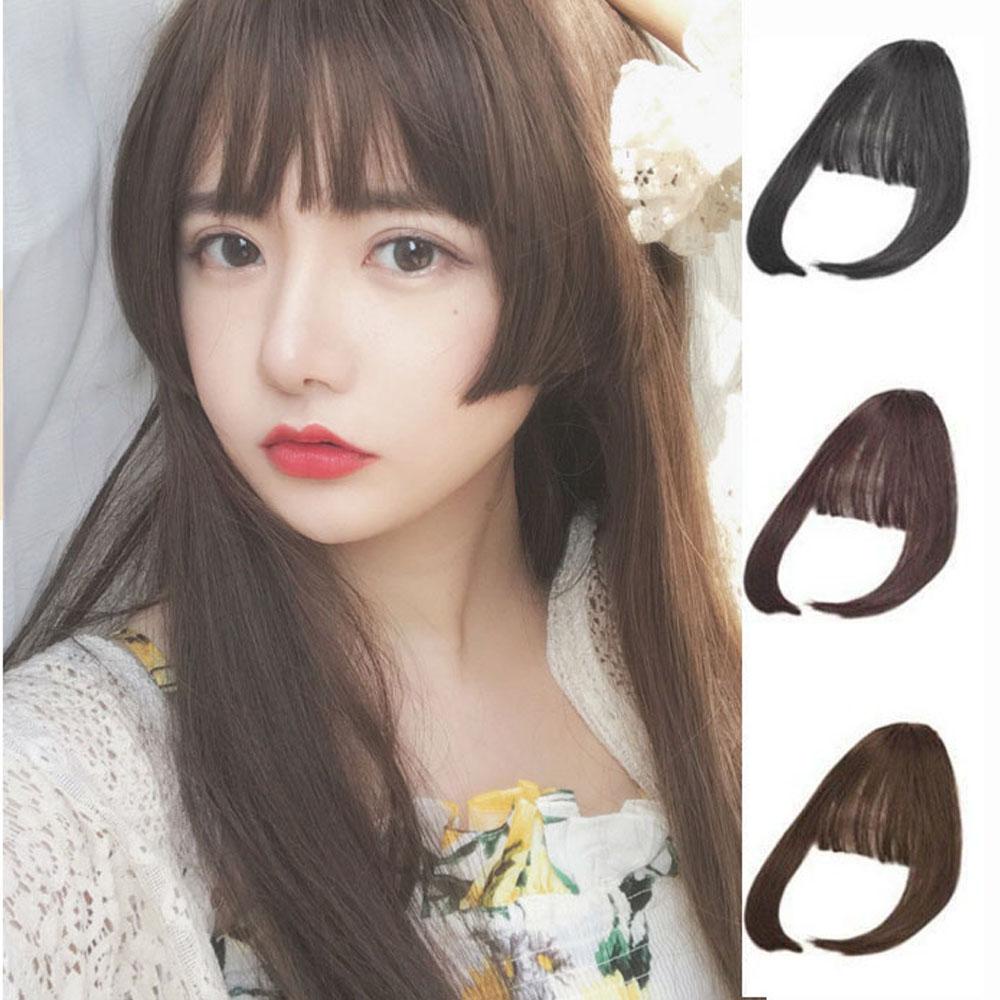 IVORY Tóc Mái Giả Bằng Sợi Tổng Hợp Tàng Hình Không Đường May Che Phủ Toàn Diện