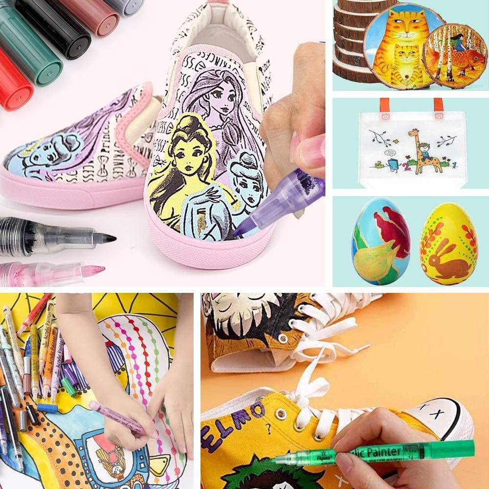 Bán lẻ bút acrylic Flysea 1026 nhiều màu vẽ vải canvas, vẽ giày, quần áo, graffiti