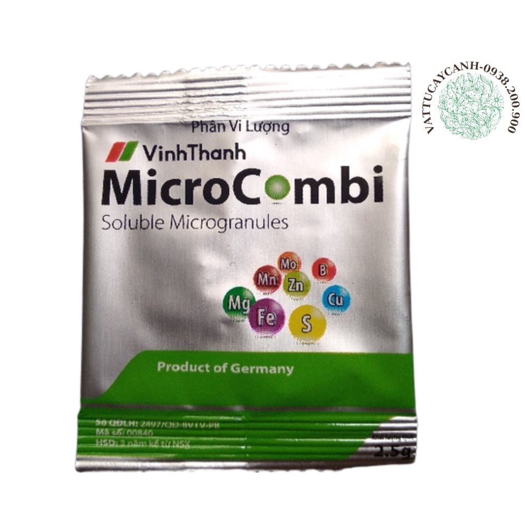 Phân bón vi lượng chất lượng Vĩnh Thanh MICROCOMBI - Ngừa vàng,cháy lá, thối rau củ - Gói 2.5g