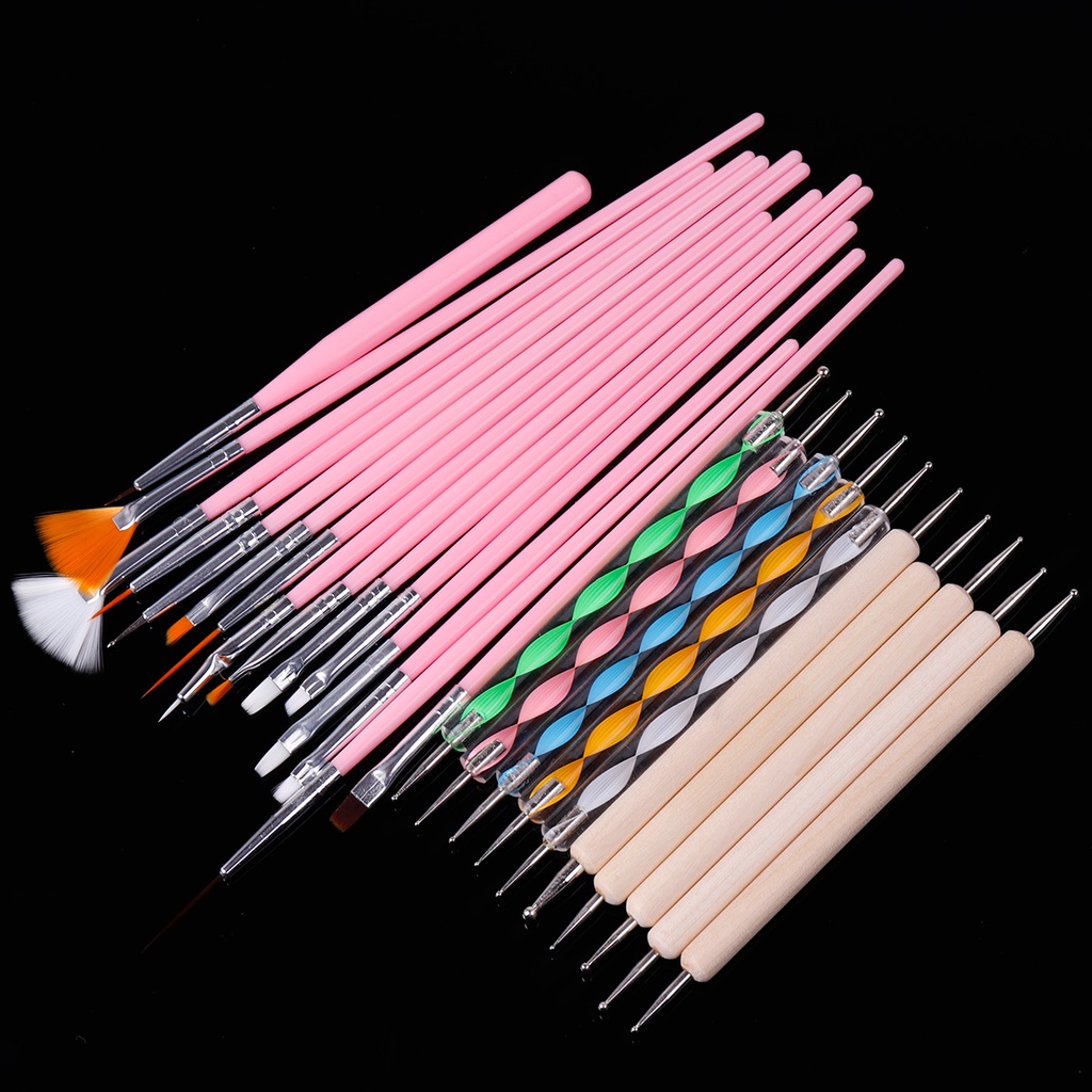 25 Cọ Vẽ Trang Trí Móng Tay 3D Chuyên Dụng