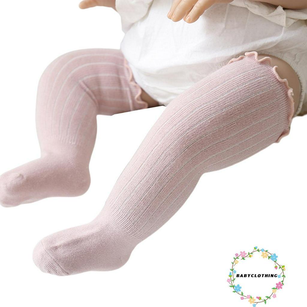 Vớ em bé dáng dài thoáng khí màu trơn đơn giản thời trang
