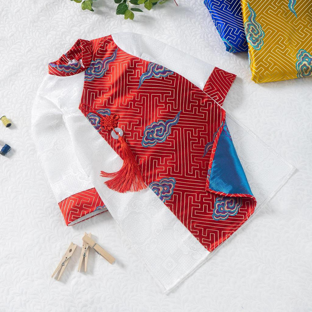 [HÀNG CAO CẤP] Áo dài Tết Yên Thành gấm bé trai - 2 màu đỏ, vàng