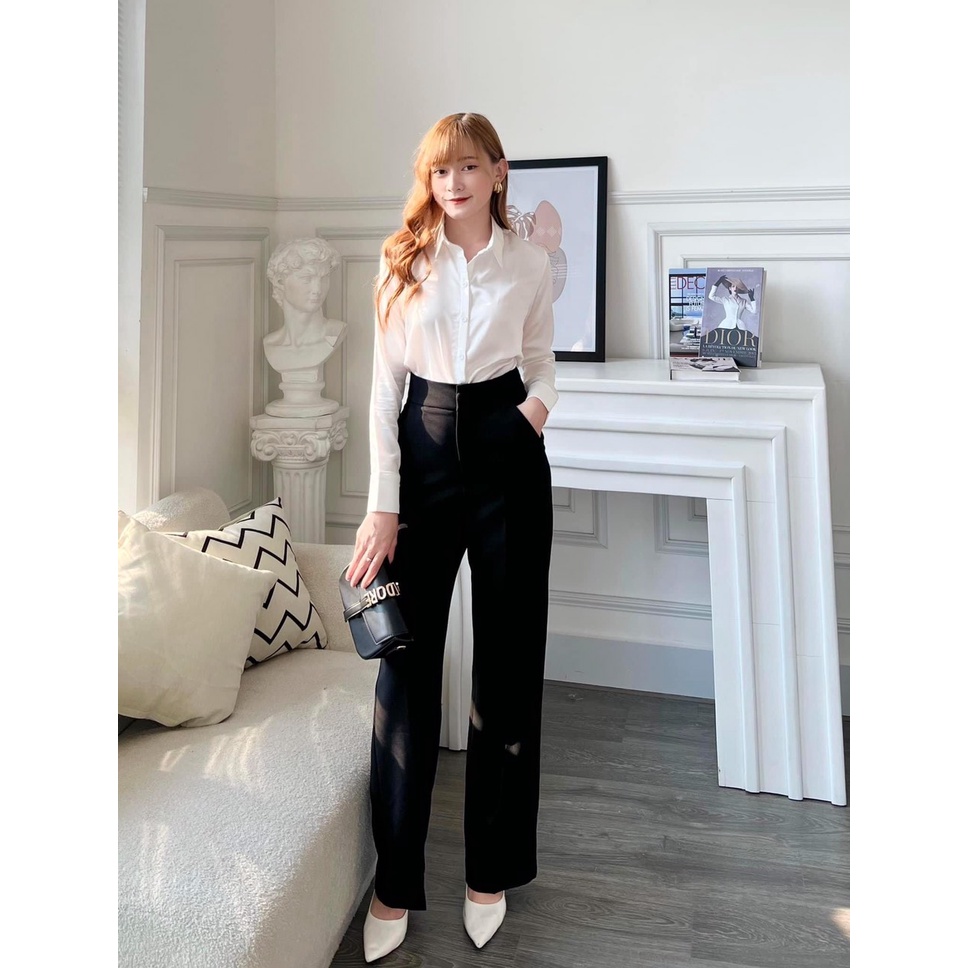 Quần tây công sở 029 ống suông lưng cao chất tuyết mưa cao cấp