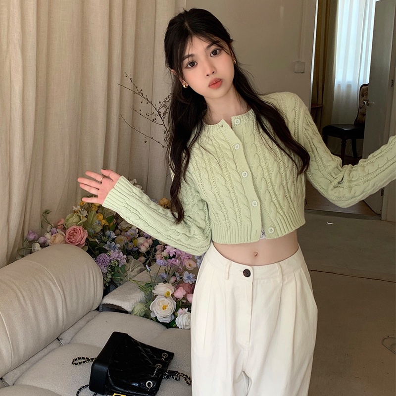 Áo Khoác cardigan Dệt Kim Tay Dài Phong Cách Mới 55566