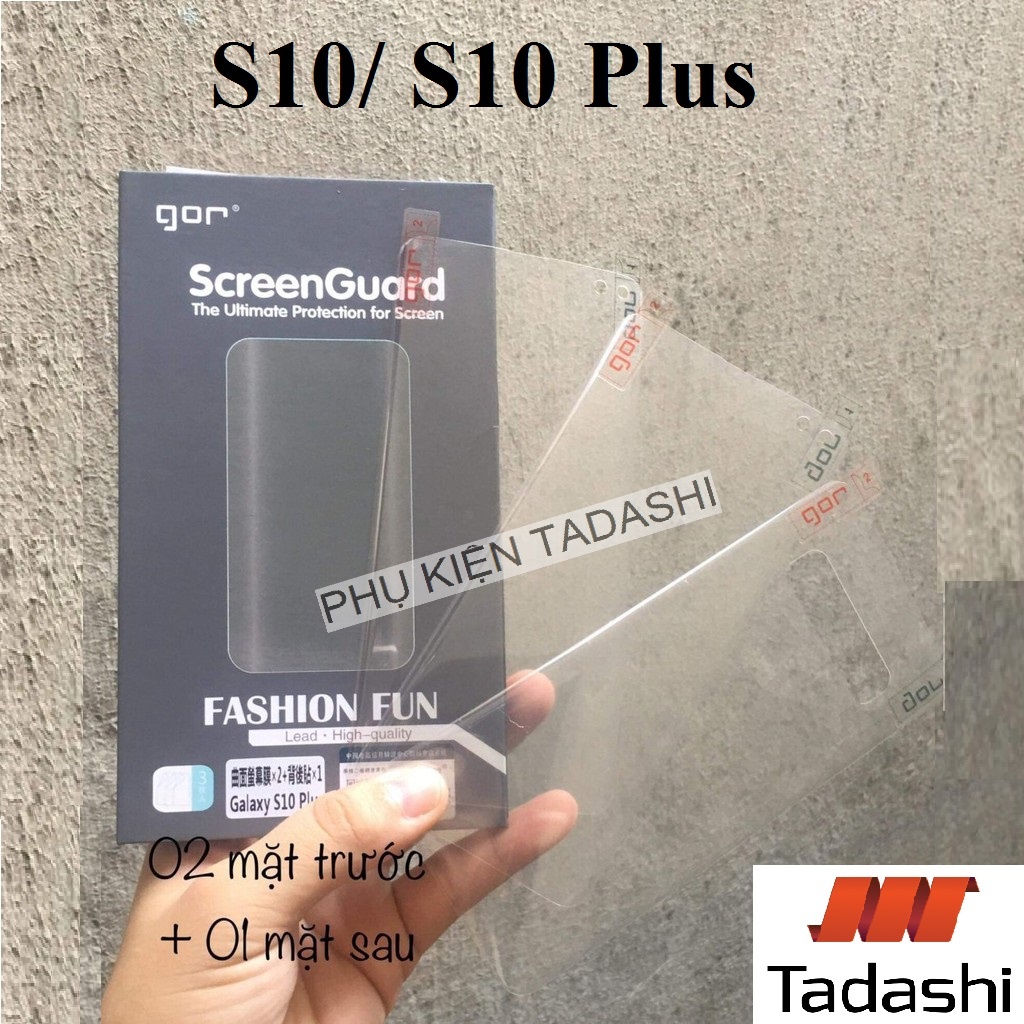 Bộ 4 Miếng Dán Dẻo Gor Samsung S10/ S10 Plus Dán Full Màn 3D, Trong suốt - Chính Hãng Gor