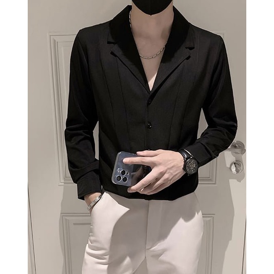 Áo Sơ Mi, Áo Sơ Mi Nam dài tay cổ vest phong cách trẻ trung,lịch lãm N34 hàng đặt thiết kế riêng.giá tận gốc.