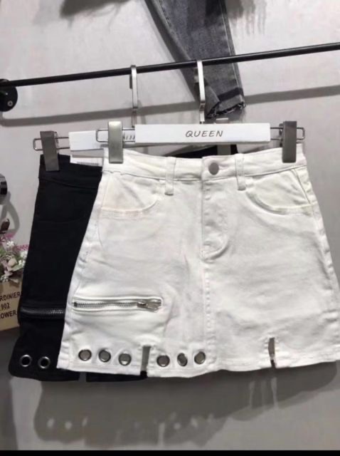 Chân váy kaki ngắn khoét khoen đùi - HÌNH SÀN CHỤP THẬT kèm clip | BigBuy360 - bigbuy360.vn