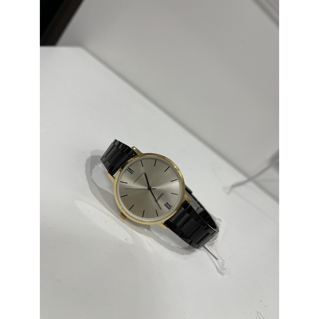 Đồng Hồ Nữ Casio LTP-VT01GB, đồng hồ chính hãng, dây thép mạ màu đen, chống nước tốt
