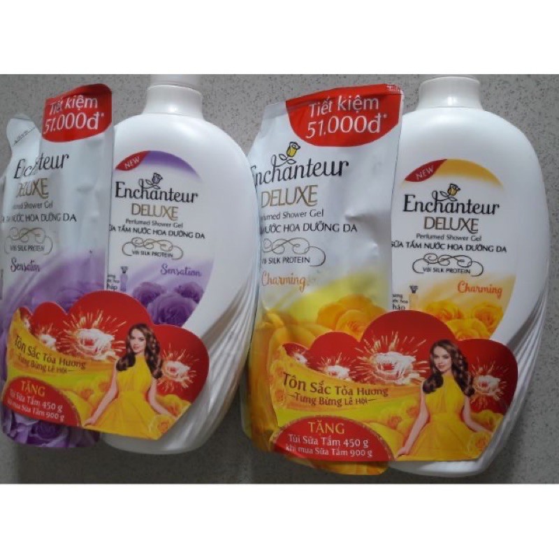 Sữa tắm Enchanteur 900g tặng túi tắm 450g