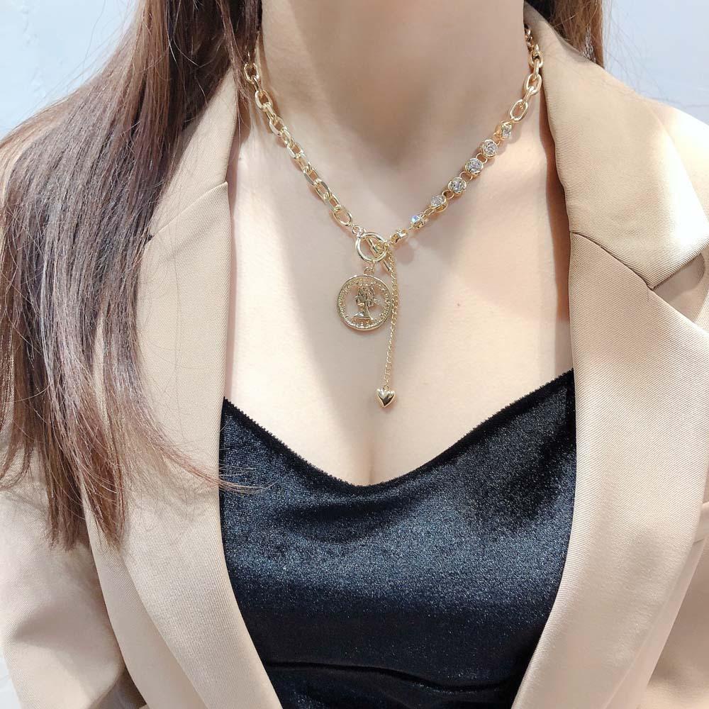 Vòng cổ Mặt Đồng Xu Phong Cách Hàn Quốc Cho Nữ