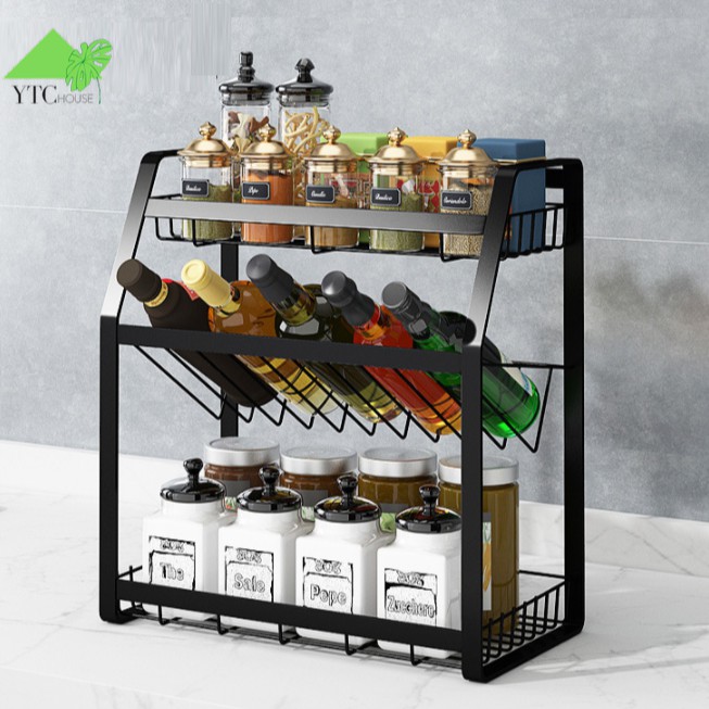 Kệ Gia Vị Nhà Bếp 3, 4 tầng Nhập Khẩu thiết kế để nghiêng Sáng Tạo -KGV02 | BigBuy360 - bigbuy360.vn