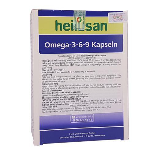 Heilusan Omega 3 6 9 Kapseln. Bổ sung DHA, EPA và Vitamin E. Hỗ trợ quá trình phát triển não bộ, tốt cho tim mạch, mắt