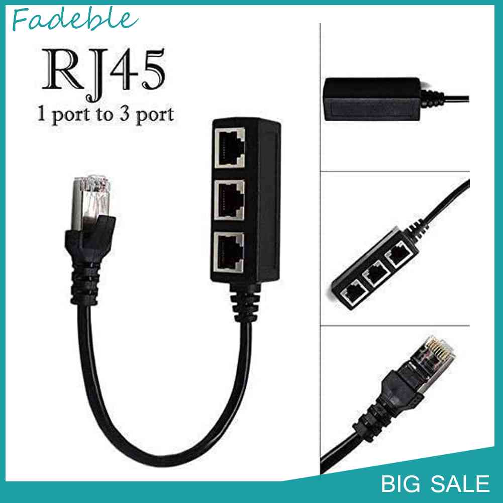 Cáp Chia Mạng RJ45 1 Đầu Dương Sang 3 Đầu Cái Cat5 Cat5e Cat6 Cat7