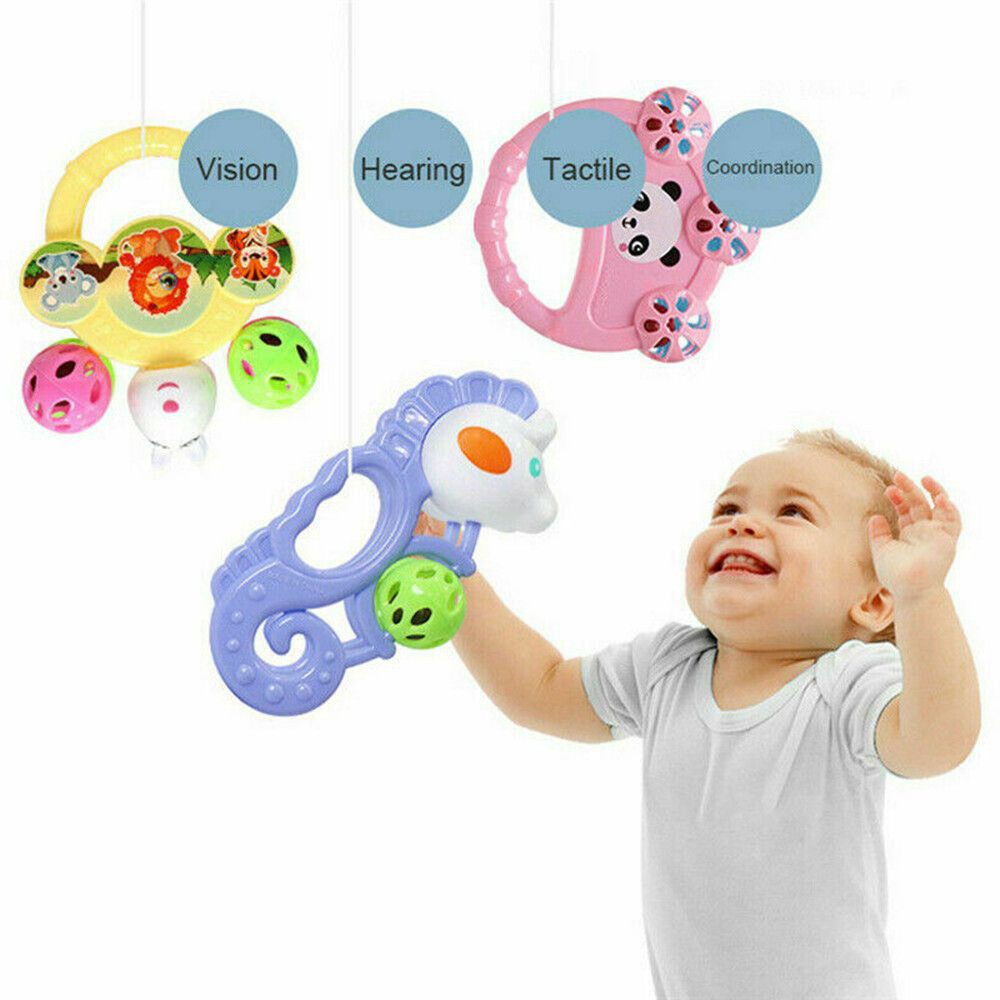 DAPHNE Gift Baby Kids Hand Bell Music Sensory Rattle Toys Set Rattle Cute Musical Education Shake Teether