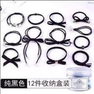 Combo 12 dây buộc tóc có hộp đựng